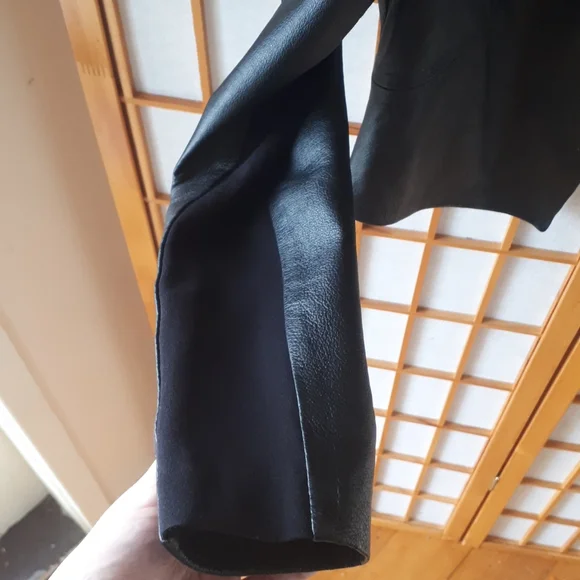 Jeanswest black leather Open Jacket size 14 - Picture 7 of 9
